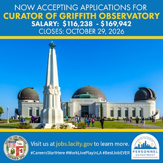The City of Los Angeles is now accepting applications for Curator of Griffith...