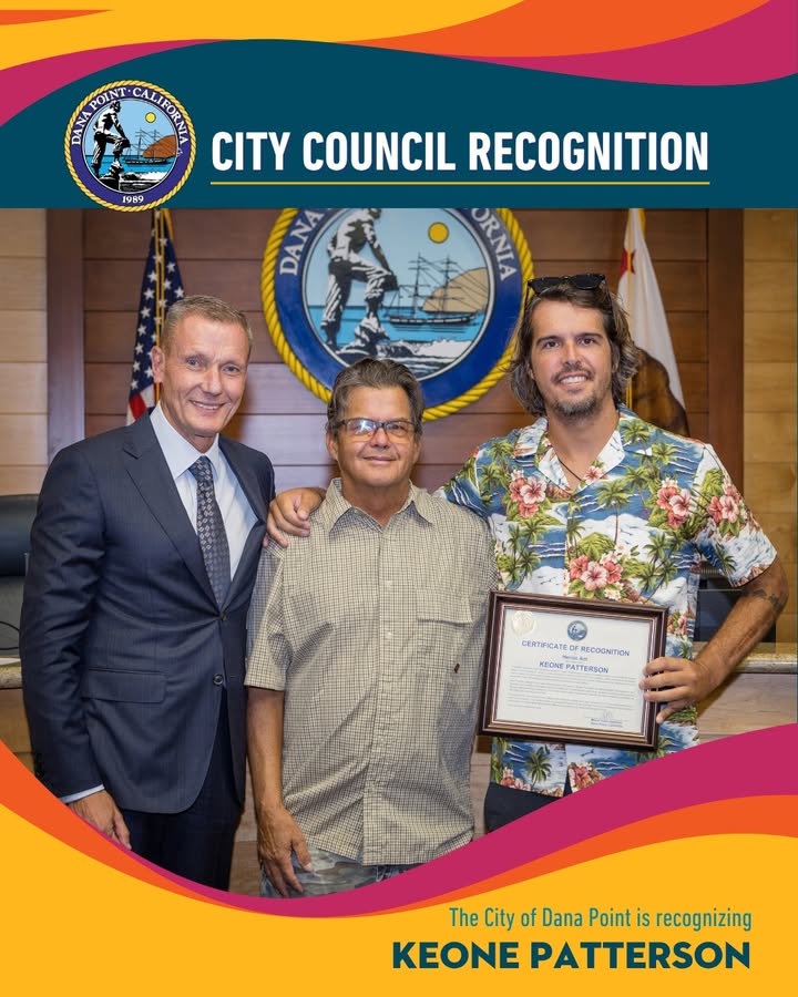 🌟 The City of Dana Point recognized Keone Patterson for an extraordinary act of...