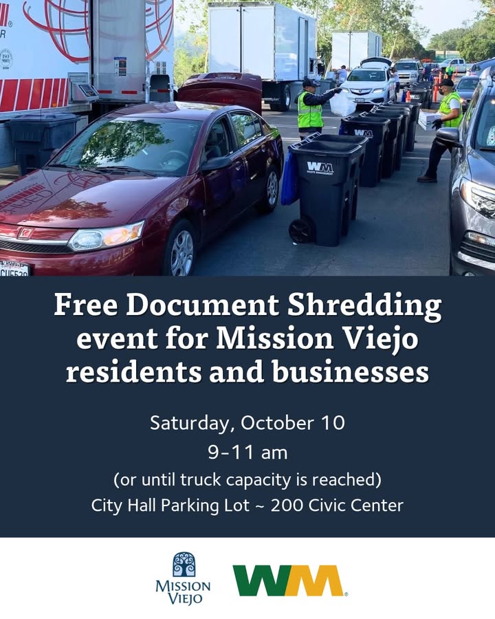 Mission Viejo residents and businesses can destroy their sensitive documents...