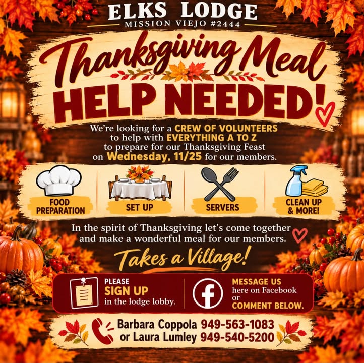 🦃 It takes a village! We’re looking for volunteers to help make our Than...