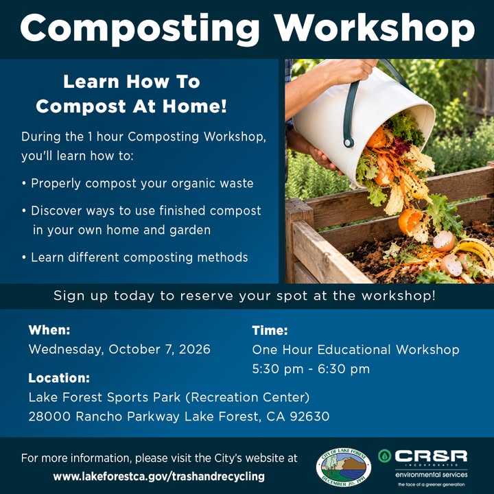 Want to learn how to compost at home? Join the one-hour Composting Workshop on...