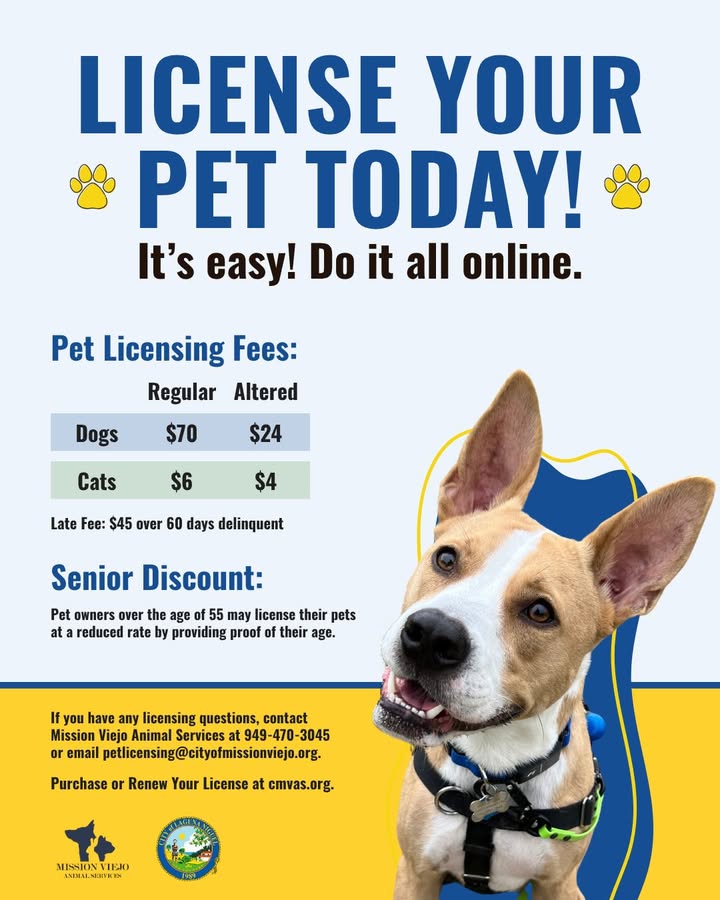 Licensing your pet is easy!

💻 Visit www.cmvas.org to purchase or renew a pet li...