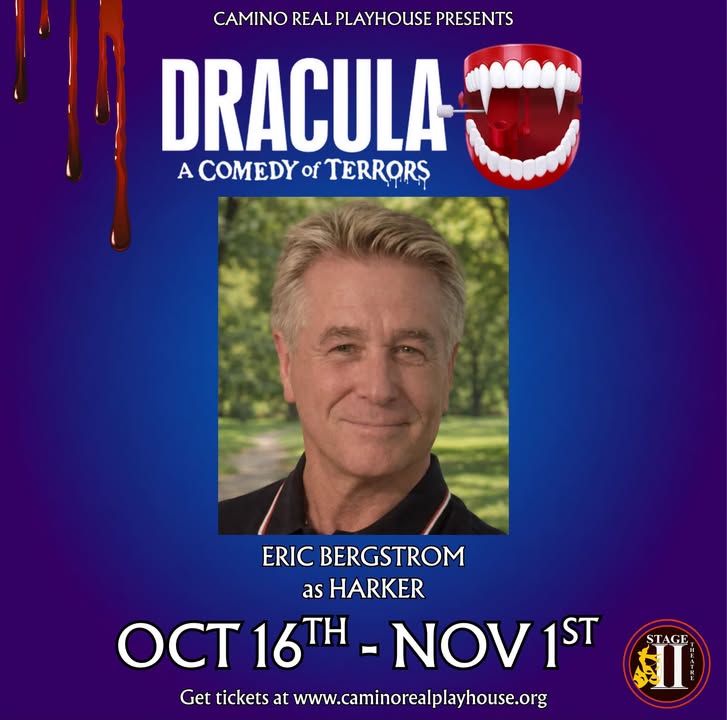 Eric Bergstrom stars as Harker, in our upcoming production of Dracula, A Comedy...