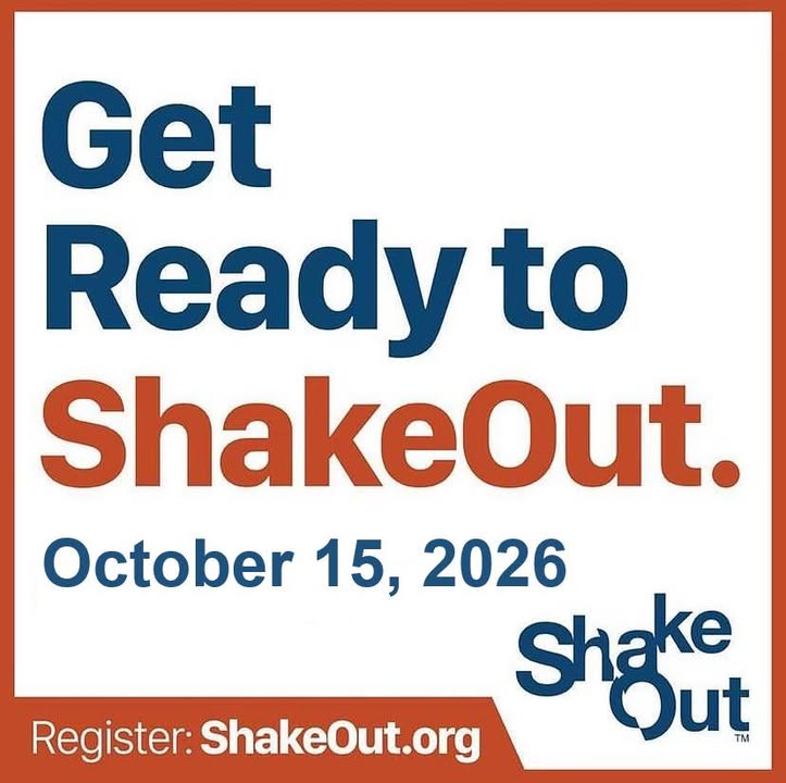 🌎 The Great California ShakeOut is Thursday, Oct. 15, at 10:15 a.m. Join mi...