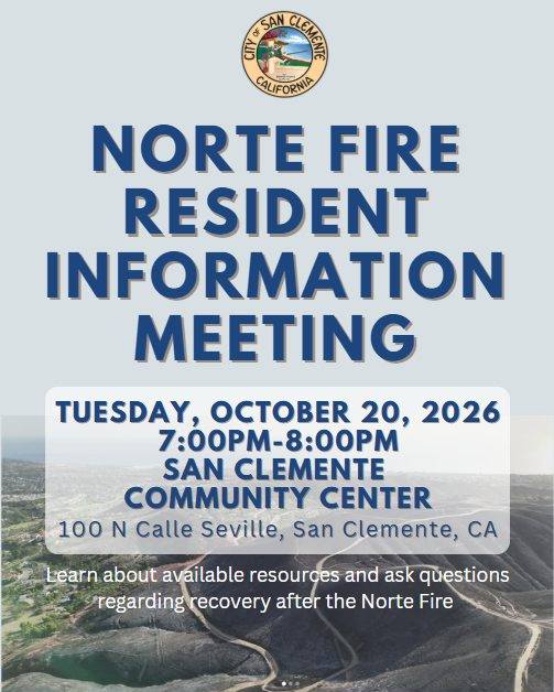 Residents who have been impacted by the Norte Fire are invited to join the City...