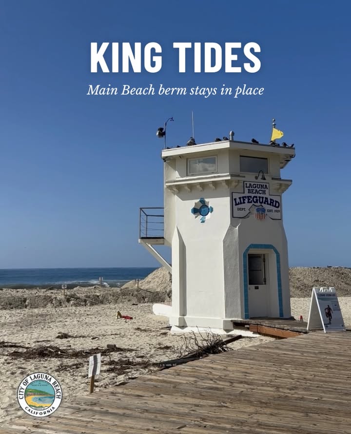 Higher than normal tides, often called king tides, arrive in Laguna Beach...