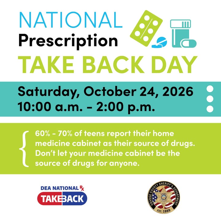 Mark your calendars! National Prescription Take Back Day is Saturday, October...