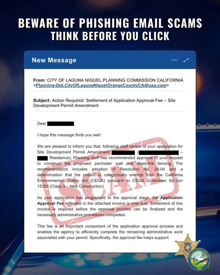 ⚠️ Fraud Alert: Beware of Phishing Emails Impersonating City Officials

The FBI...