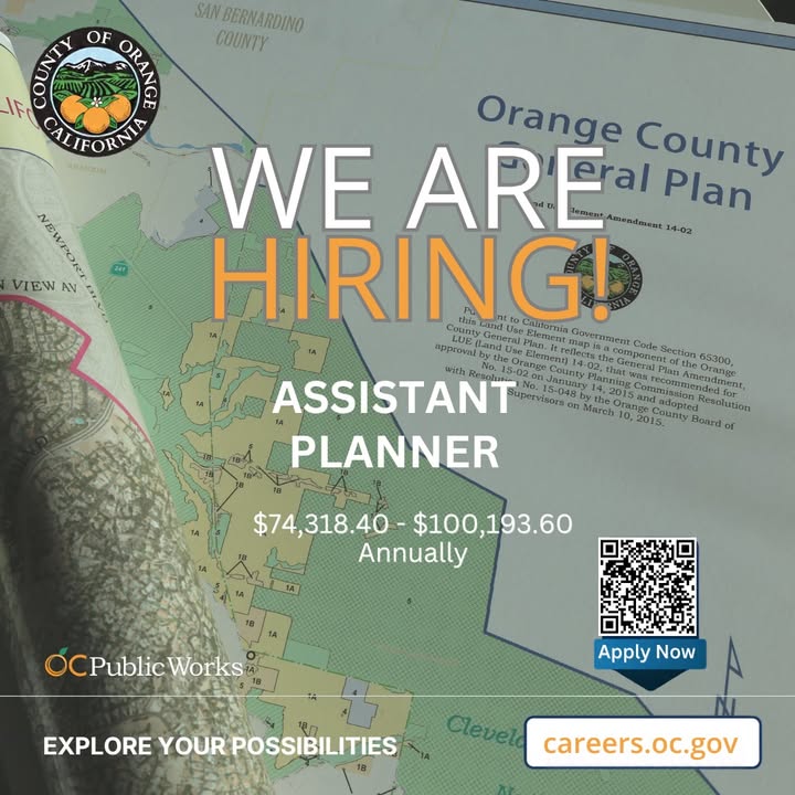 OC Public Works is hiring an Assistant Planner! We’re looking for motivated p...