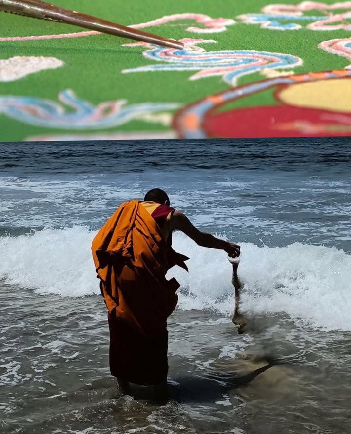 Over four days, Tibetan monks from the HHDL Temple will create a traditional 3’...