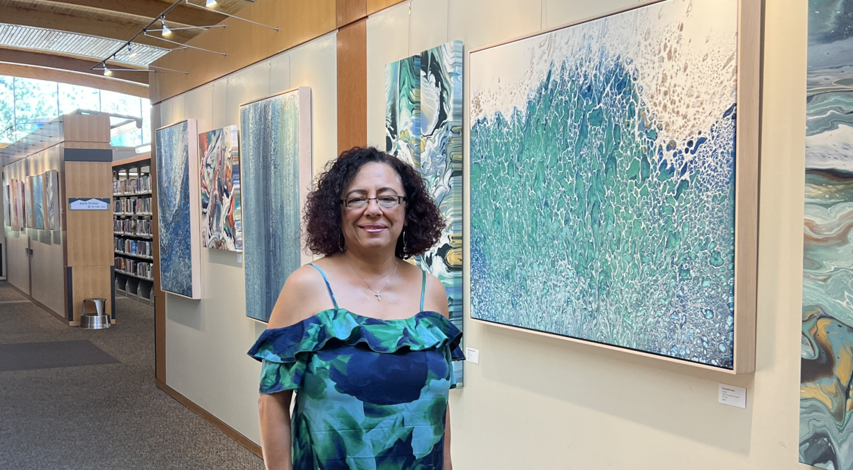 ✨🎨Colorful artwork from the Orange County abstract fluid artist Nevine Erian is...