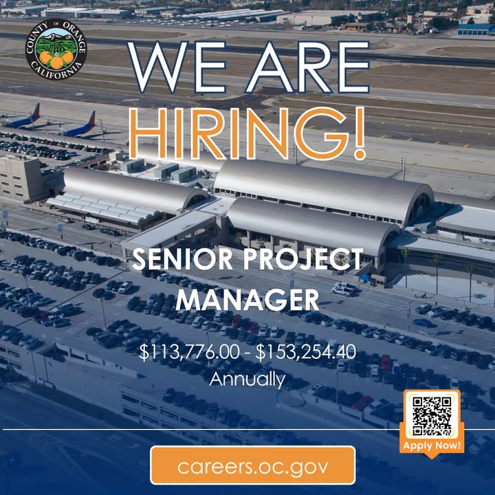 ✈️ John Wayne Airport is hiring a Senior Project Manager! 🏗️

Lead complex airpo...